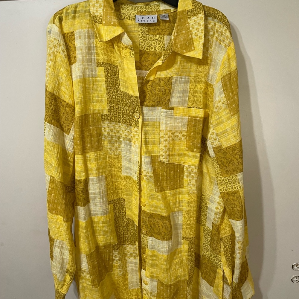 Joan Rivers patchwork shirt